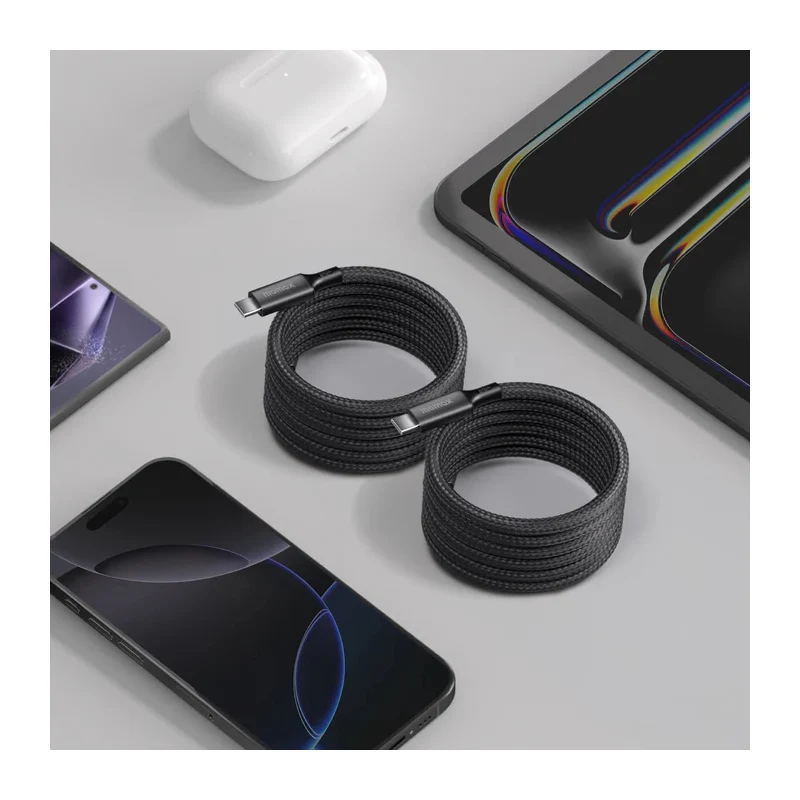 كابل مومكس ماج لينك مغناطيسي - 240 واط / USB-C / ‏1.5 متر / أسود