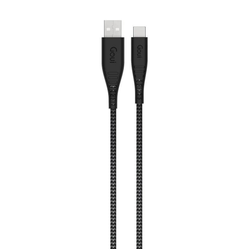 GOUI Super Strong and Flexible Cable - 18W / USB-A / USB-C / 1.5 Meter / Black