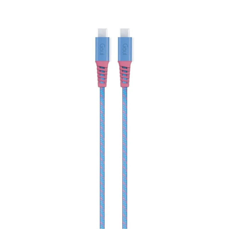 كابل جوكو فليكس فاشن، 1.5 متر، 60 واط، USB-C، وردي/أزرق