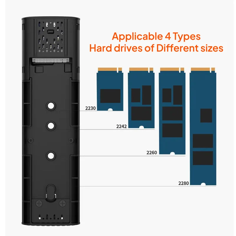 حافظة قرص M.2 NVMe SSD موسيل، سرعة 10 جيجابت/ثانية، يو إس بي 3.1 جيل 2 / رمادي