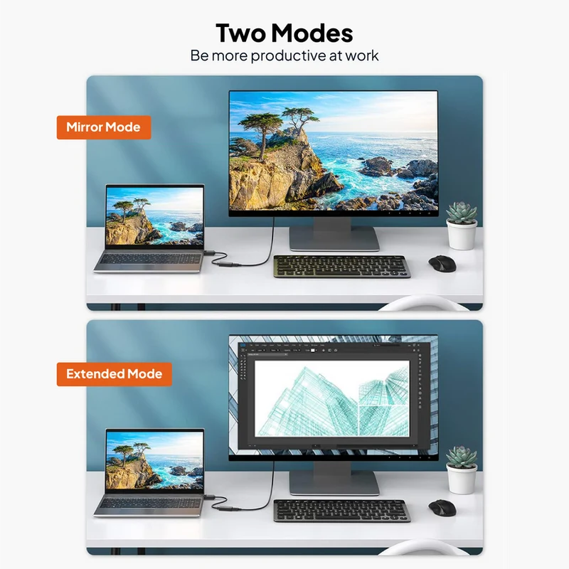 Mowsil DisplayPort to HDMI Adapter - 4K / Gray