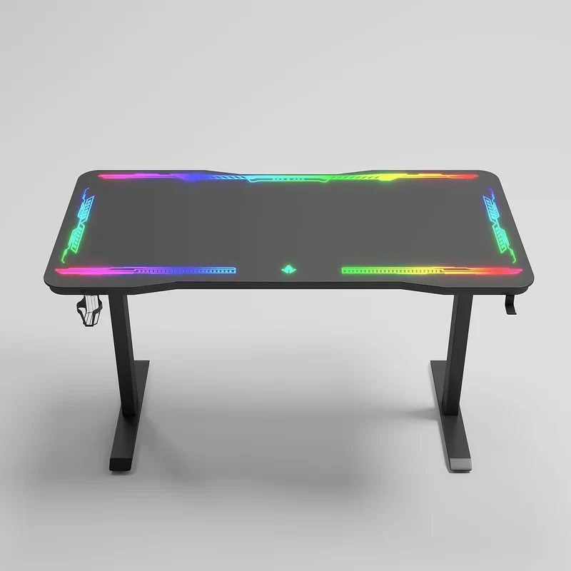 طاولة ألعاب جاماكس P206 بسطح من الزجاج المقوى، RGB، مع وسادة ماوس، باللون الأسود