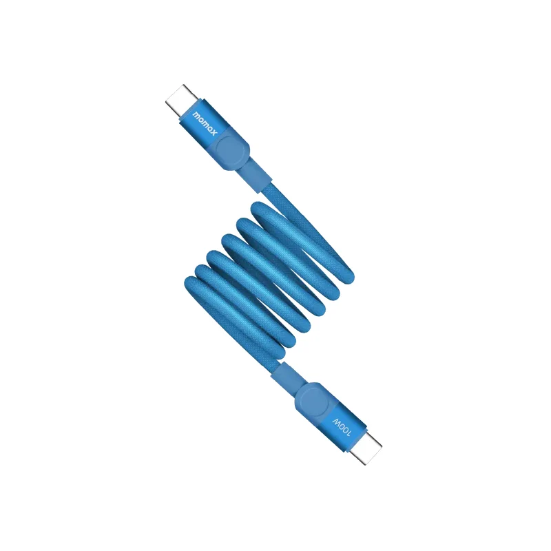 كابل مغناطيسي موماكس ماج لينك - USB-C / 100 واط / طول 1 متر / أزرق