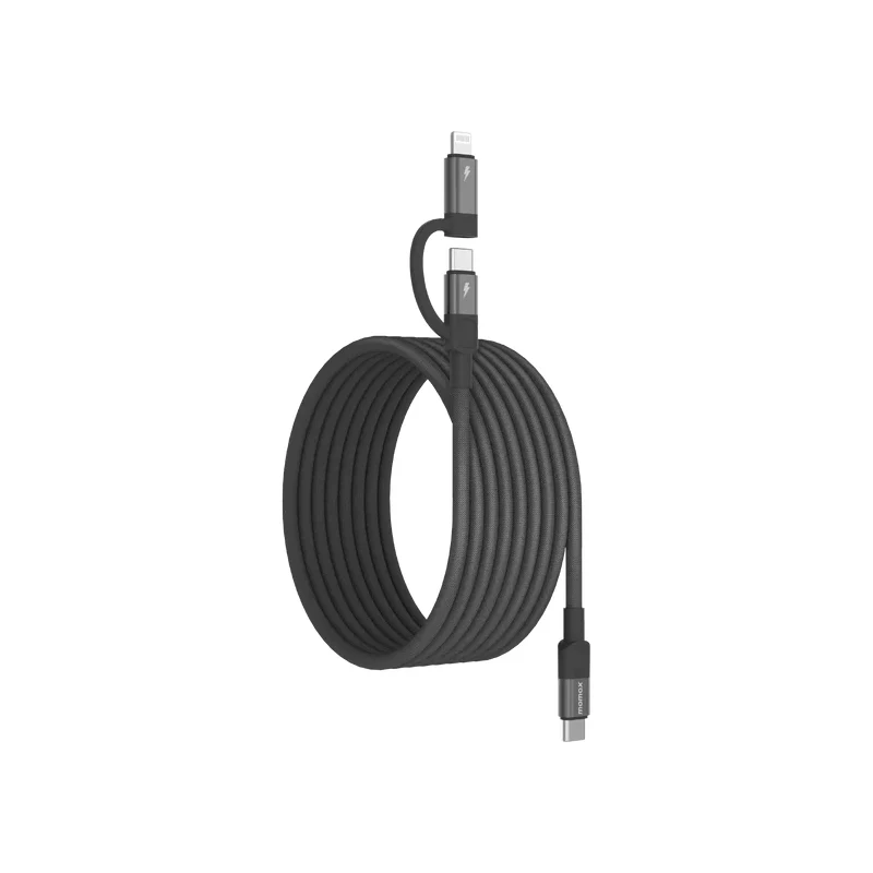 كابل مغناطيسي موماكس ماج لينك ديو - USB-C / لايتنينج / 60 واط / 1 متر / أسود
