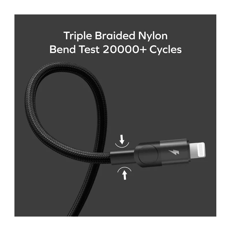 كابل مغناطيسي موماكس ماج لينك - USB-C / لايتنينج / 60 واط / 1 متر / أسود