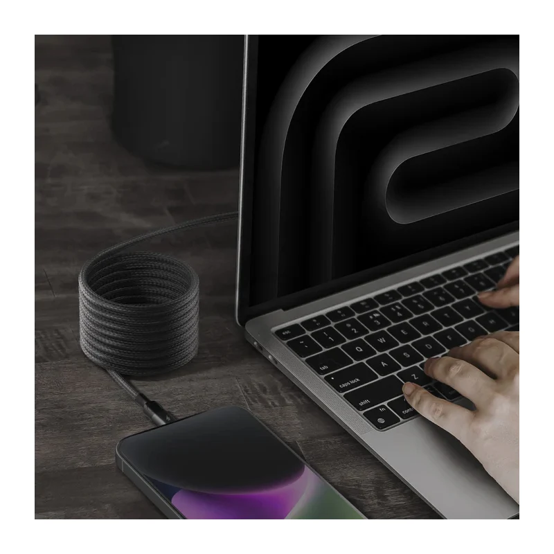 كابل مغناطيسي موماكس ماج لينك - USB-C / لايتنينج / 60 واط / 1 متر / أسود