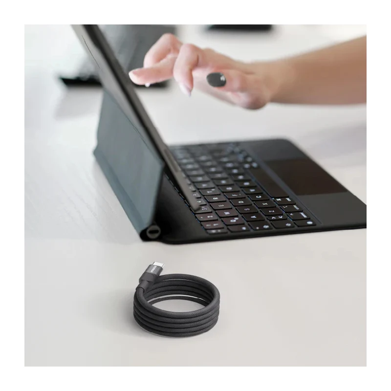 كابل مغناطيسي موماكس ماج لينك - 66 واط / USB-A / USB-C / طول 1 متر / أسود