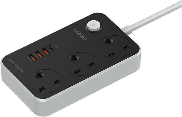 مشترك كهربائي إل دي نيو SK3469 - USB-C / USB-A / طول 3 أمتار / أسود