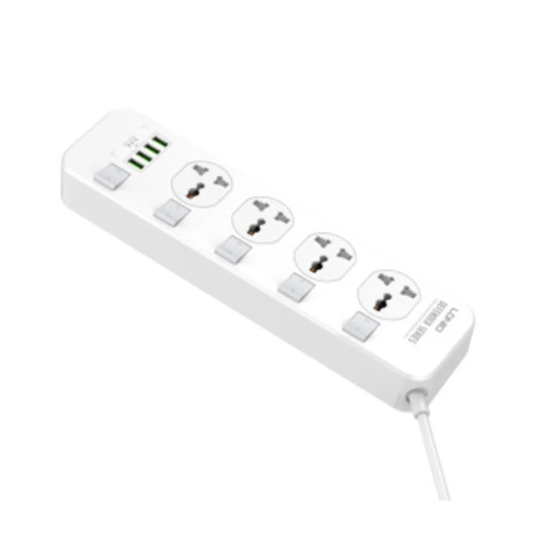 LDNIO SC4408C 4 AC Outlets Universal Power Strip - USB-A / USB-C / White