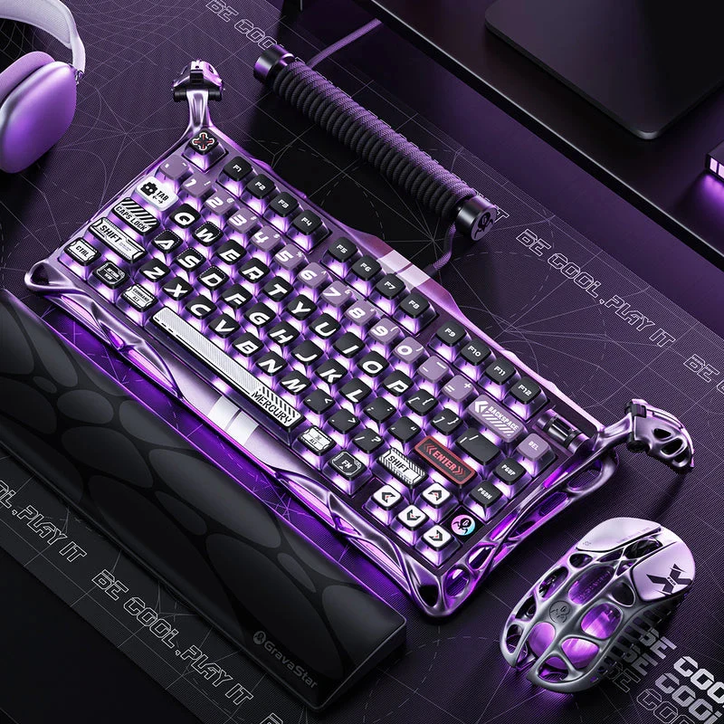 GravaStar Mercury V75 Pro 75% Hall Effect Magnetic Switch Gaming - Iron Purple