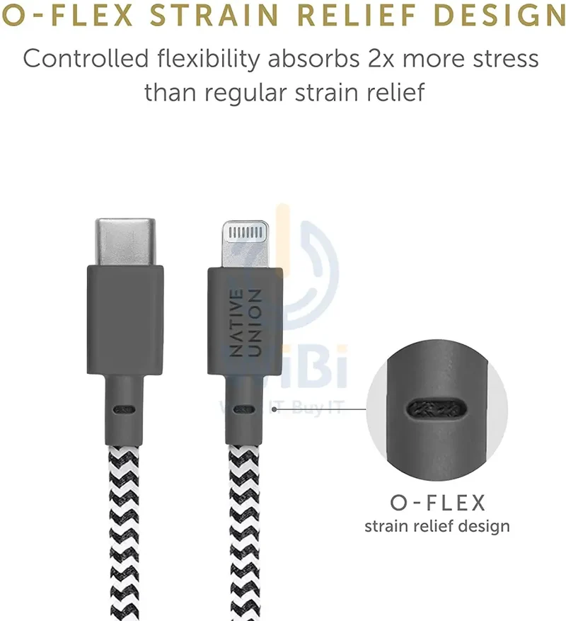 Native Union Belt Cable USB-C to Lightning 1.2M - Zebra