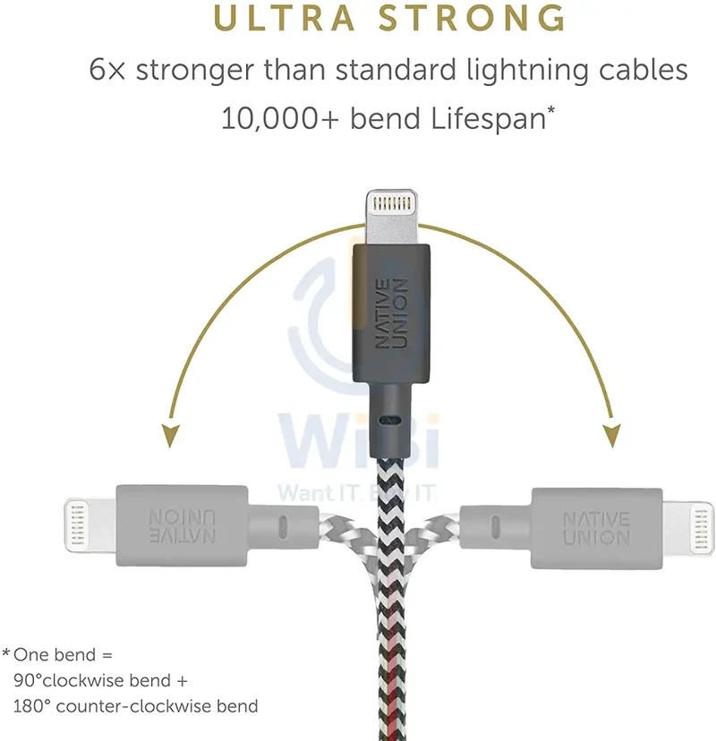 Native Union Belt Cable USB-C to Lightning 1.2M - Zebra