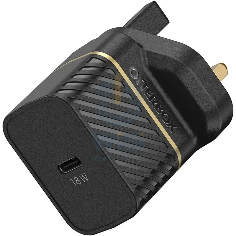 OtterBox UK Wall Charger Bundle USB C 18W USB-PD + Cable USB C-C 1M - Black - (Warehouse Packed)