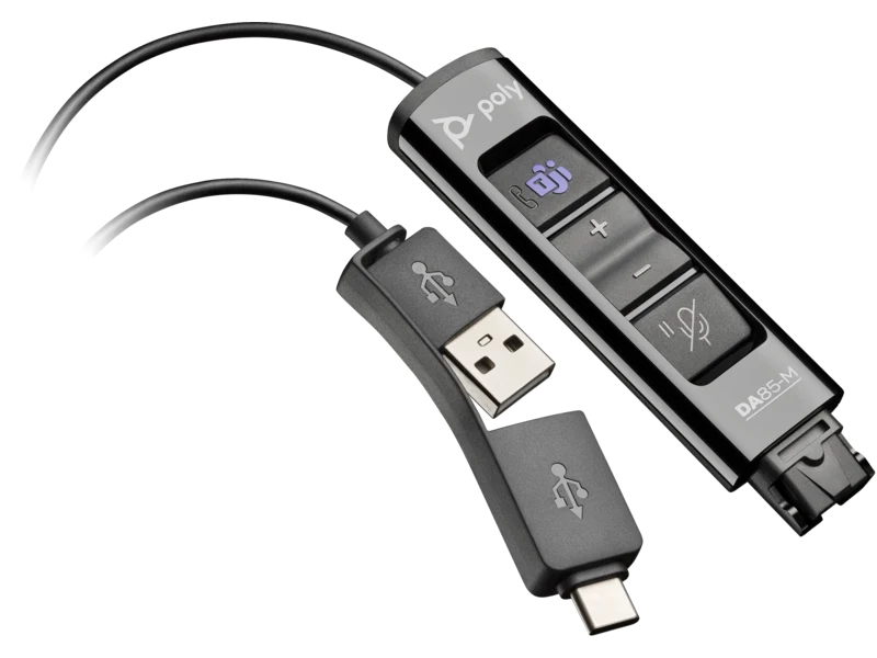 HP HP Poly DA85-M USB to QD Black Adapter TAA