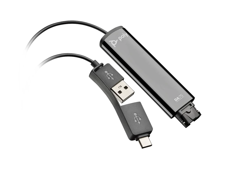 HP HP Poly DA75 USB to QD Black Adapter TAA