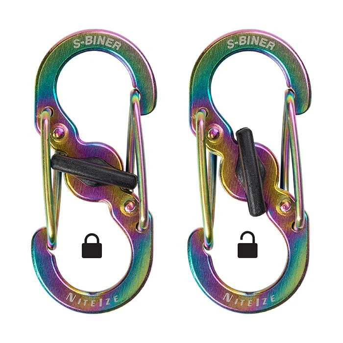 NiteIze S-Biner® MicroLock® Stainless Steel - Spectrum / Pack Of 2