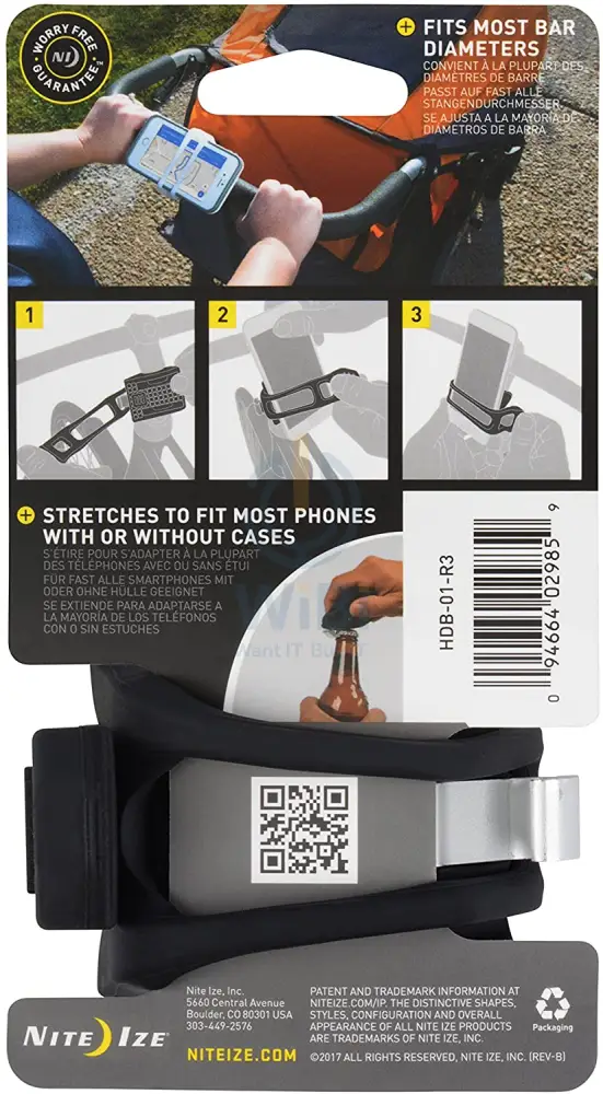 NiteIze HandleBand® Universal Smartphone Bar Bike Mount - Black