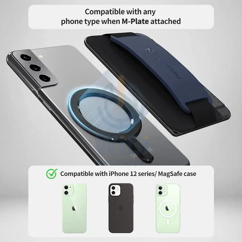 Sinjimoru M-Band Grip for Magsafe 3 in 1 Wallet - Olive Gray