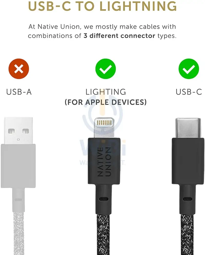 Native Union Belt Cable XL USB-C to Lightning 3M - Cosmos