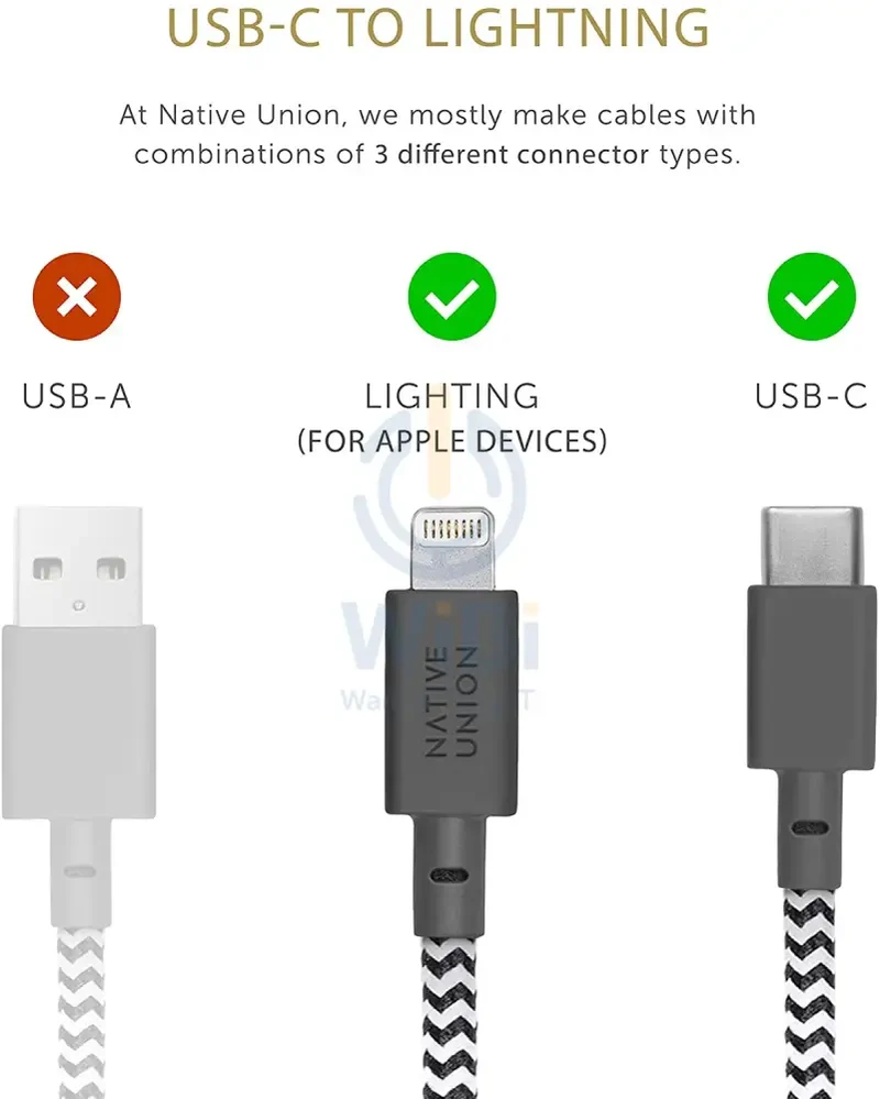 Native Union Belt Cable XL USB-C to Lightning 3M - Zebra