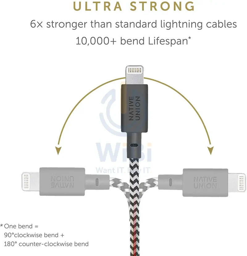 Native Union Belt Cable XL USB-C to Lightning 3M - Zebra
