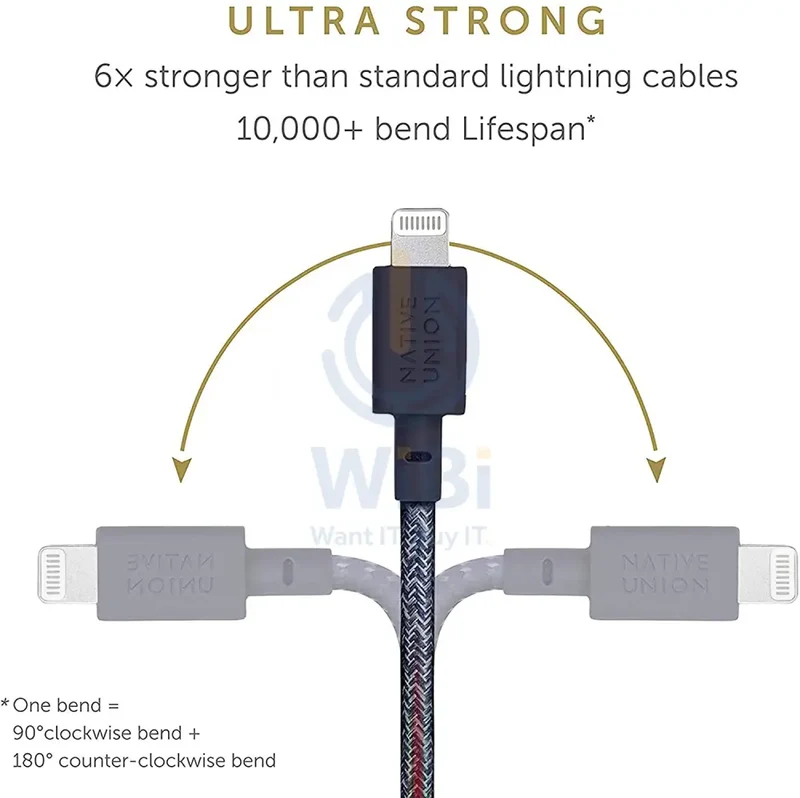 Native Union Belt Cable XL USB-C to Lightning 3M - Indigo