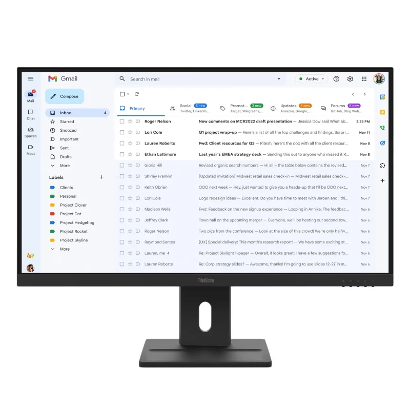 Lenovo ThinkVision E27-40 - 27" FHD IPS / 4ms / 100Hz / D-Sub / HDMI 1.4 / DisplayPort 1.2 / Speaker - Monitor