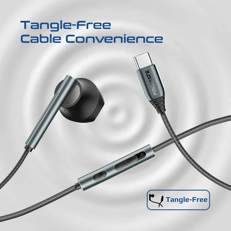 سماعة أذن سلكية أحادية بروميت لاكسي-إم عالية الدقة، مزودة بتقنية ENC، USB-C، باللون الأسود