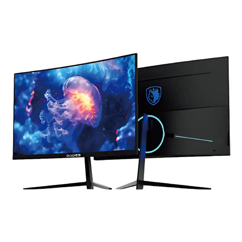 شاشة ألعاب منحنية ساديس NC-Pelagia SC-CJ04F24B - حجم 24 بوصة FHD / 0.5 مللي ثانية / 200 هرتز / HDMI 2.1 / DisplayPort 1.4 / أسود