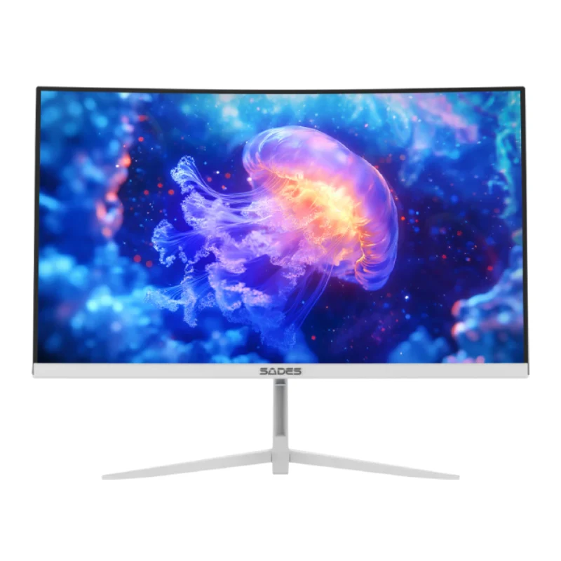 شاشة ألعاب منحنية ساديس NC-Pelagia SC-CJ04F24W - حجم 24 بوصة FHD / 0.5 مللي ثانية / 200 هرتز / HDMI 2.1 / DisplayPort 1.4 / أبيض