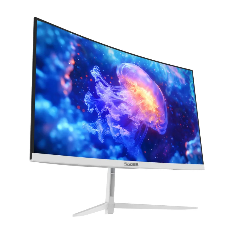 شاشة ألعاب منحنية ساديس NC-Pelagia SC-CJ04F24W - حجم 24 بوصة FHD / 0.5 مللي ثانية / 200 هرتز / HDMI 2.1 / DisplayPort 1.4 / أبيض