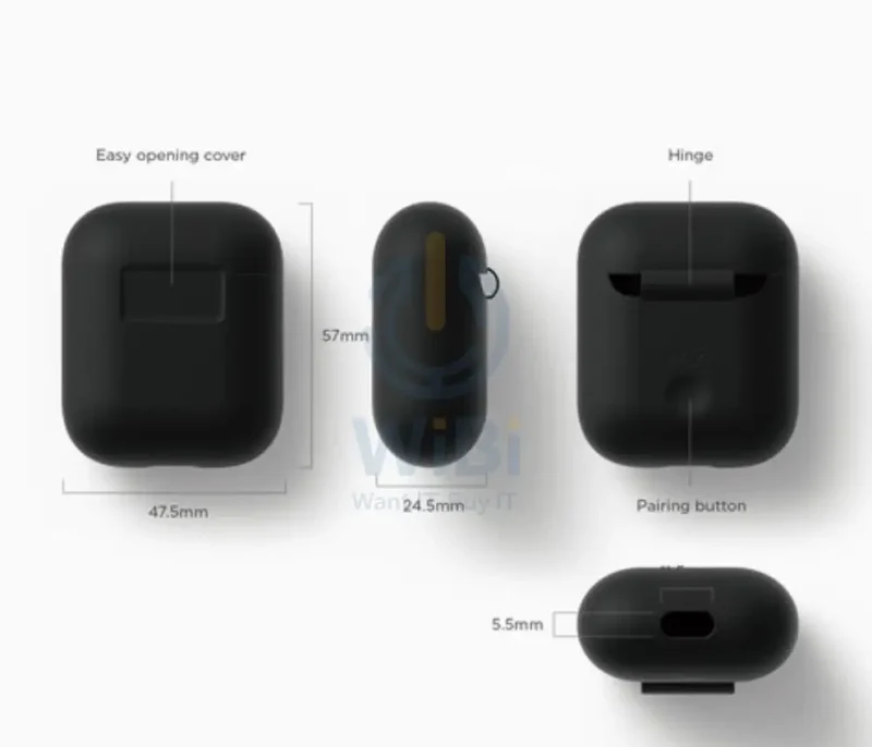 Elago AirPods 1&2 Silicone Case - Black