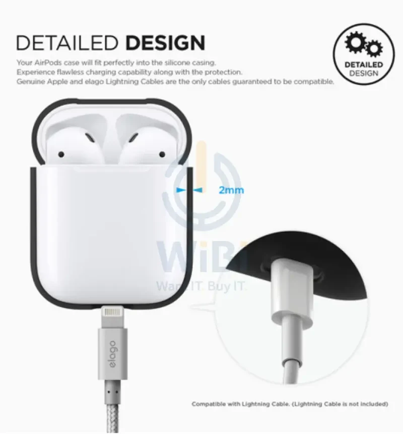 Elago AirPods 1&2 Silicone Case - Black