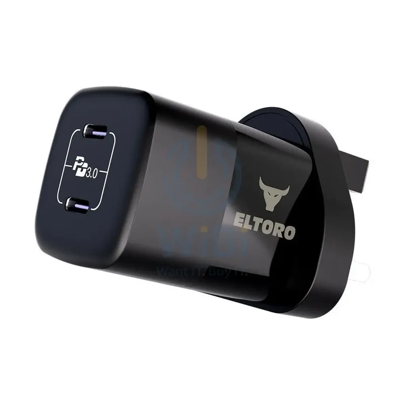Eltoro Power Plug 35w Home Charger PD 3.0 GaN with 2 Ports 2 USB-C - Black