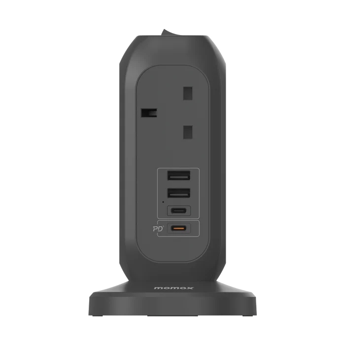 MOMAX OnePlug 7-Outlet Power Strip - USB-A / USB-C / Space Grey