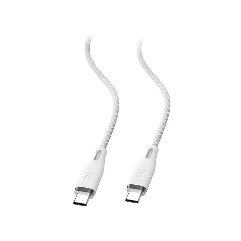 كابل بيانات راف باور RP-CB1037 - طول 1.2 متر / 60 واط / سرعة 480 ميجابت/ثانية / USB-C - أبيض