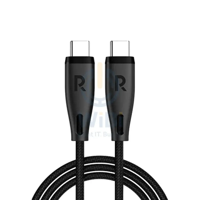 كابل بيانات راف باور RP-CB1037 - طول 1.2 متر / 60 واط / سرعة 480 ميجابت/ثانية / USB-C - أسود