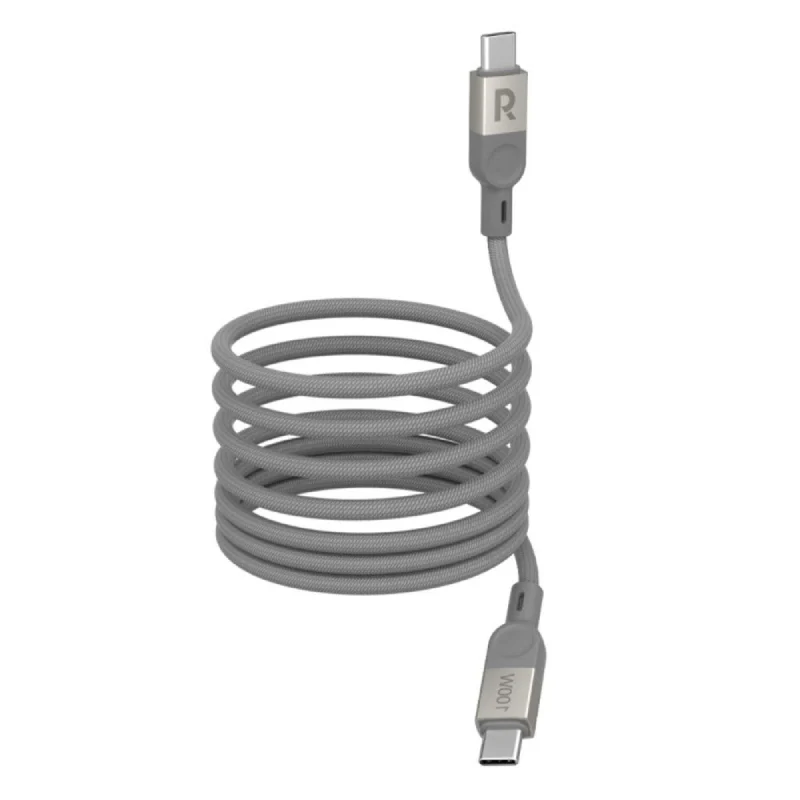 كابل راف باور من USB-C إلى USB-C - 60 واط / USB-C / طول 1.2 متر / رمادي
