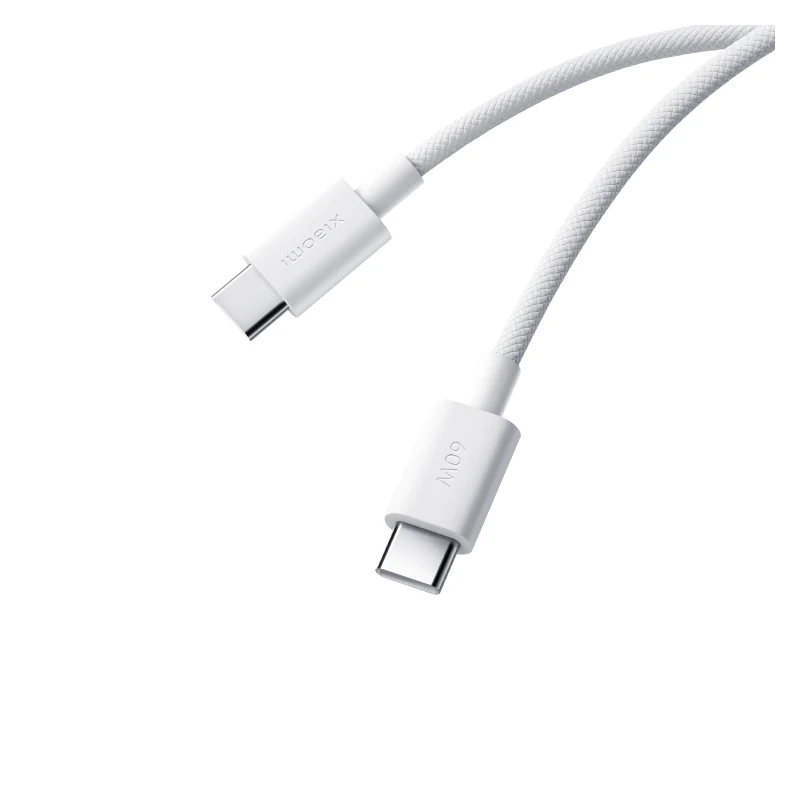 كابل شاومي مجدول - 60 واط / USB-C / طول 1 متر / أبيض