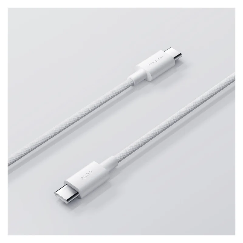 كابل شاومي مجدول - 60 واط / USB-C / طول 1 متر / أبيض