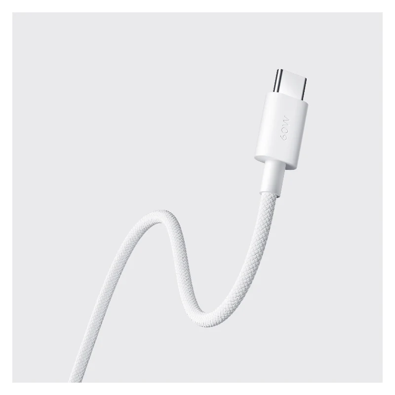 كابل شاومي مجدول - 60 واط / USB-C / طول 1 متر / أبيض
