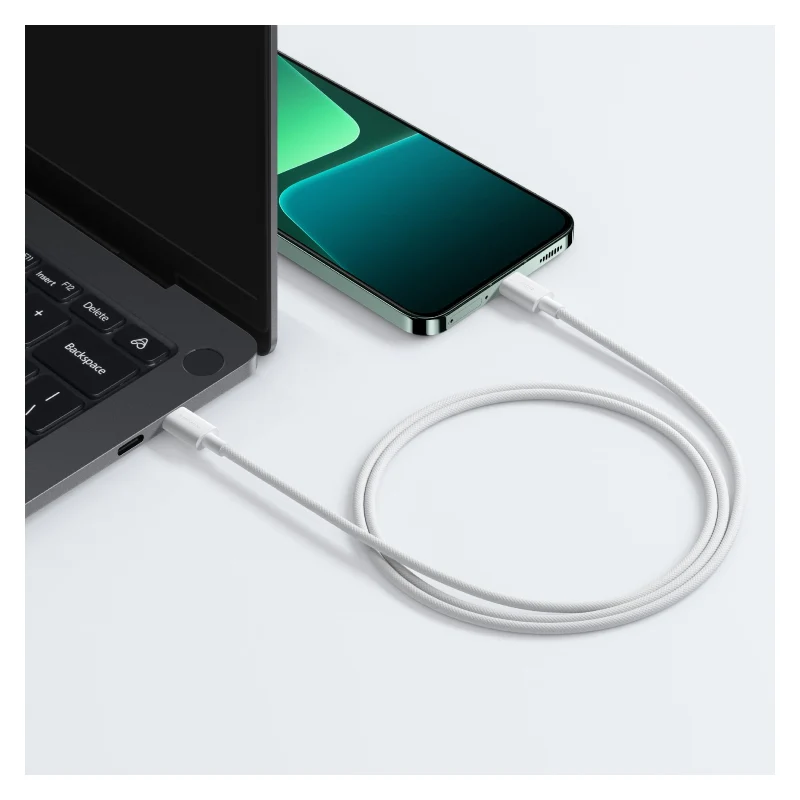 كابل شاومي مجدول - 60 واط / USB-C / طول 1 متر / أبيض