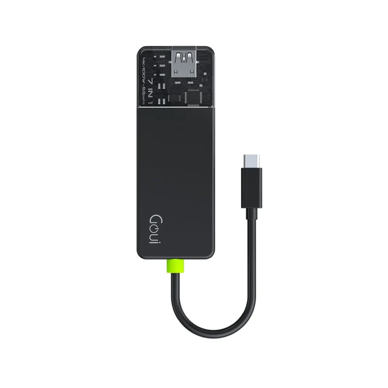 GOUI G-HUB7PORT 7-in-1 multi-port USB-C hub - USB-A/USB-C/HDMI / Black