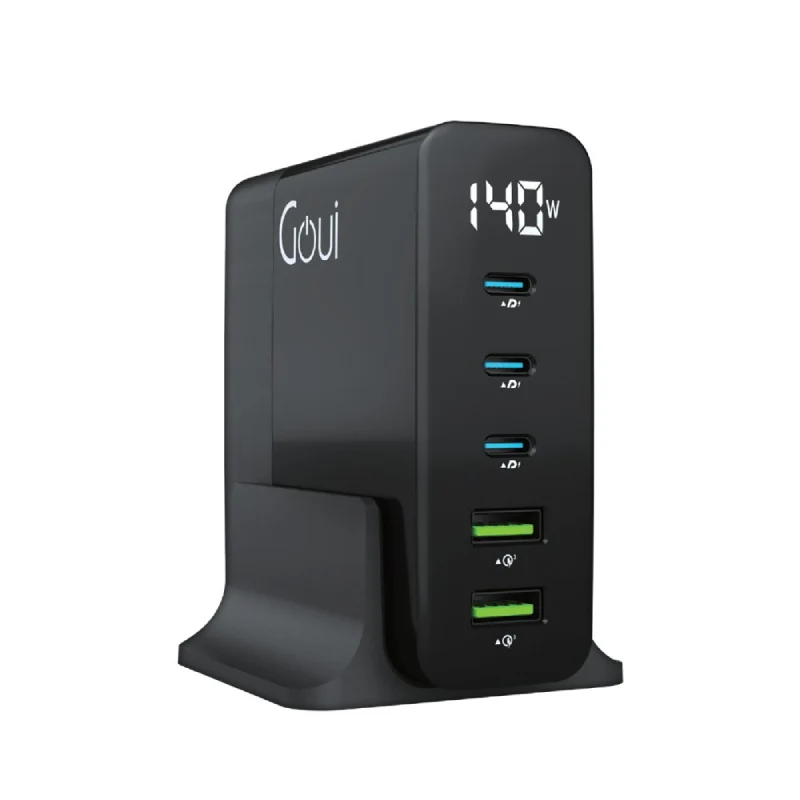 GOUI GaN 140W Desktop Charger - 140W / USB-A/USB-C / Black