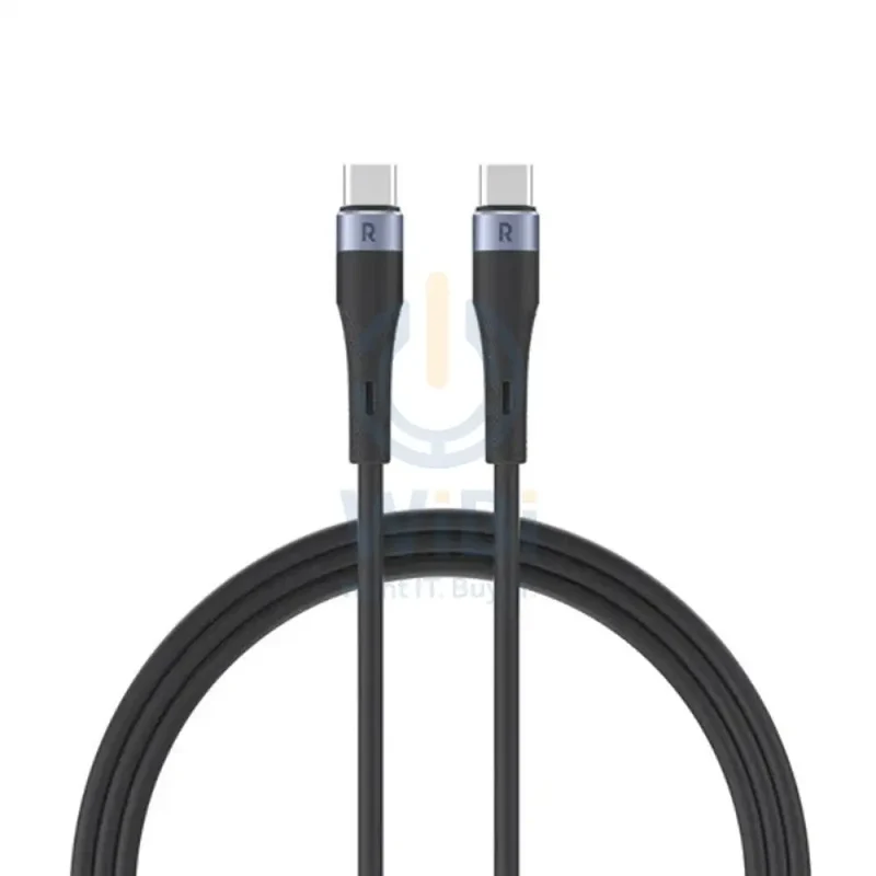 كابل سيليكون راف باور - طول 1 متر / 60 واط / سرعة 480 ميجابت/ثانية / USB-C - أسود