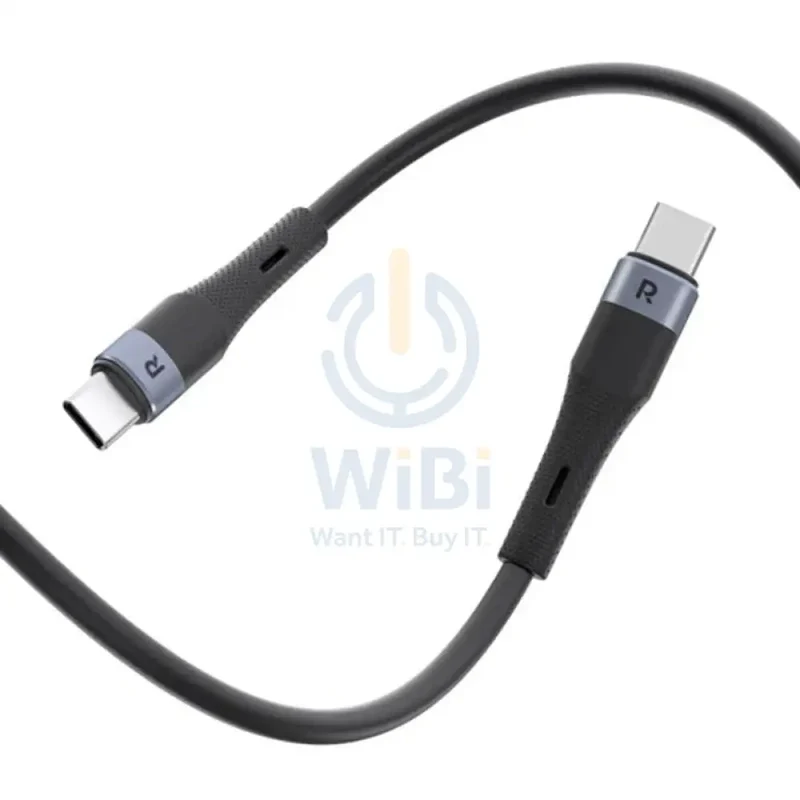 كابل سيليكون راف باور - طول 1 متر / 60 واط / سرعة 480 ميجابت/ثانية / USB-C - أسود
