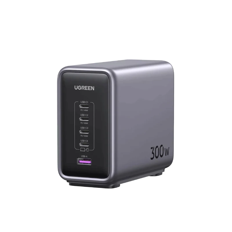 UGREEN Nexode 300W 5-Port PD GaN Fast Charger UK - Space Grey