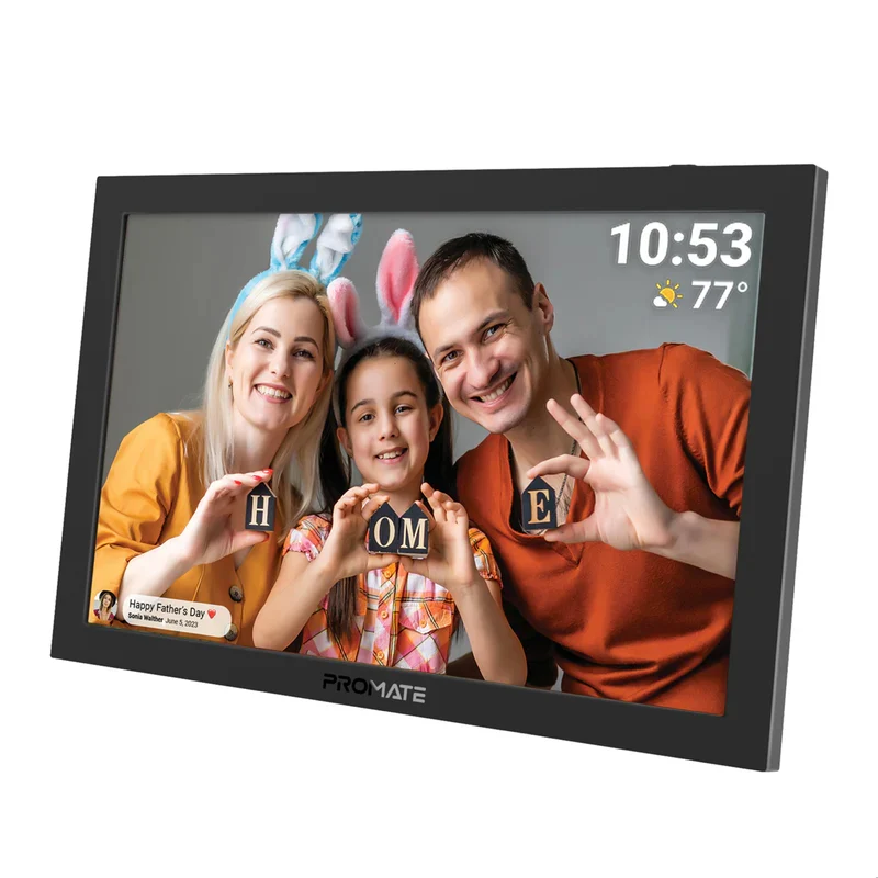 إطار صور رقمي ذكي بروميت متعدد الوسائط، مقاس 10.1 بوصة، Full HD بألوان زاهية، واي فاي، باللون الأسود