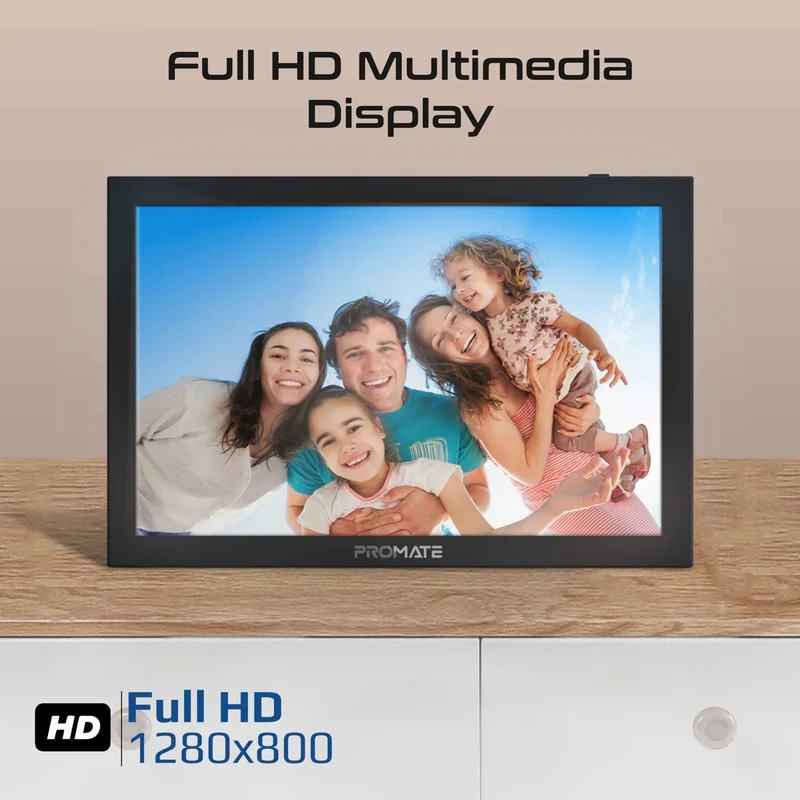إطار صور رقمي ذكي بروميت متعدد الوسائط، مقاس 10.1 بوصة، Full HD بألوان زاهية، واي فاي، باللون الأسود
