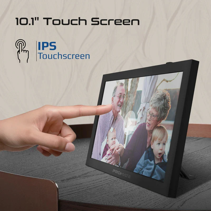 إطار صور رقمي ذكي بروميت متعدد الوسائط، مقاس 10.1 بوصة، Full HD بألوان زاهية، واي فاي، باللون الأسود
